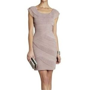 BCBGMaxAzria Pleated Beige dress